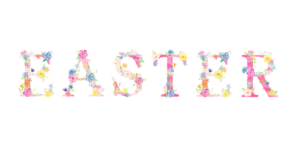 Text reading Easter